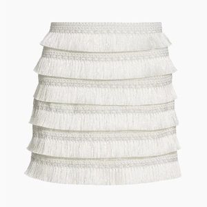 PatBO Metallic Fringe Miniskirt